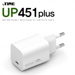 ipTIME(아이피타임) USB PD 45W GaN 초고속 충전기 UP451 PLUS WHITE